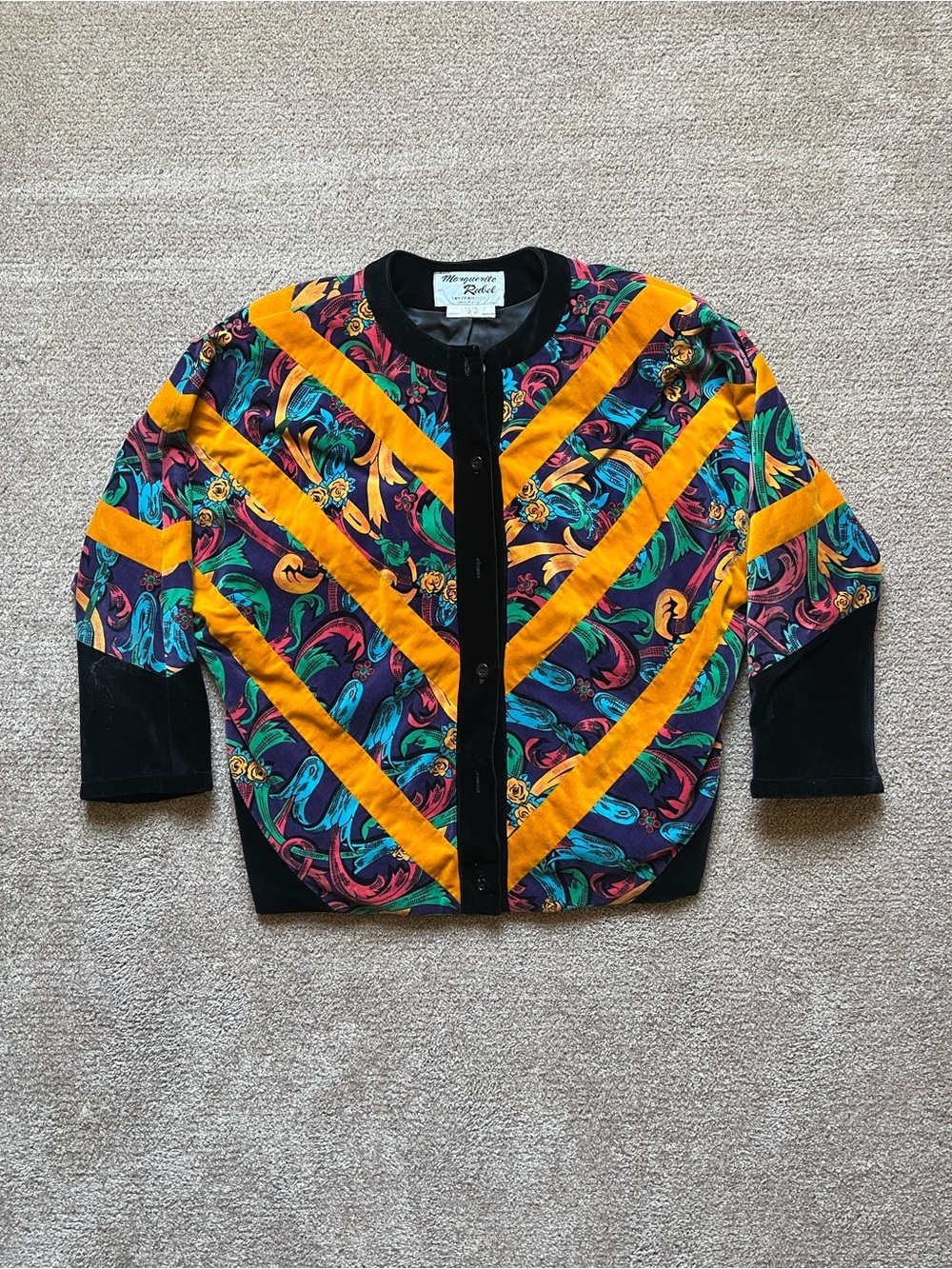 VTG 80’s Marguerite Rubel San Francisco Velvet Bomber Jacket